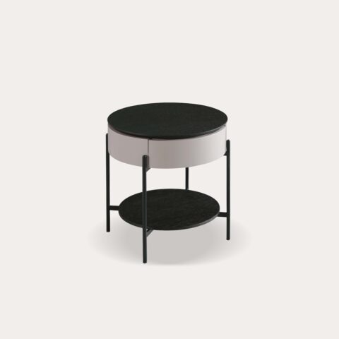 שידה דגם המילטון - בגוון שחור משולב לבן