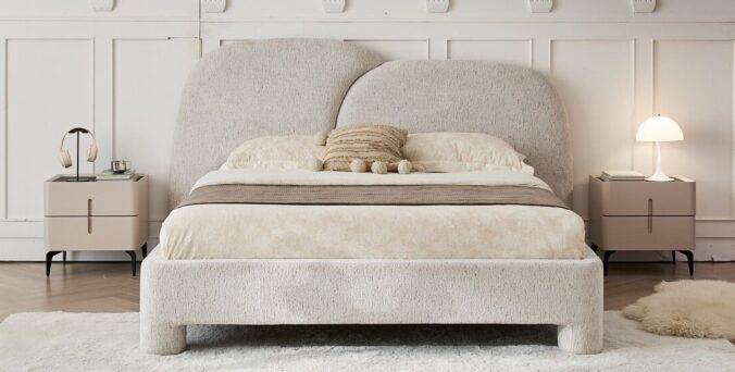 מיטה דגם רוני - שמנת בוקלה + מזרן במתנה