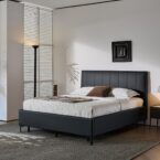 מיטה דגם לונדון – שחור + ארגז מצעים ומזרן מתנה