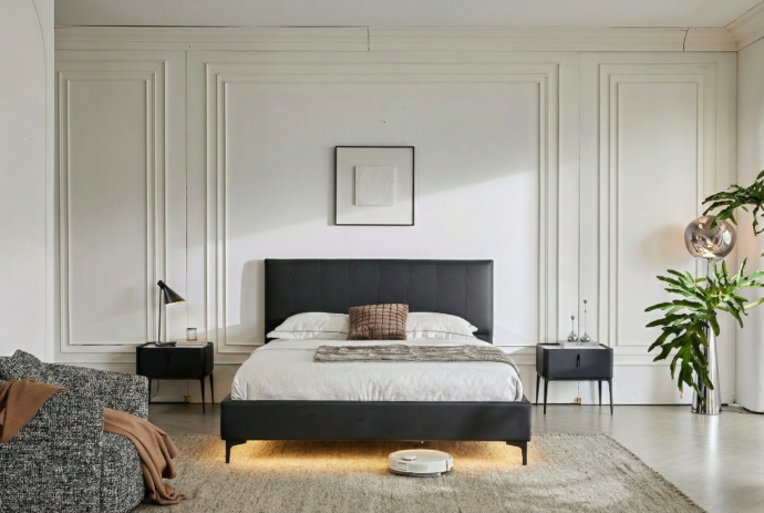 מיטה דגם לונדון – שחור + מזרן מתנה