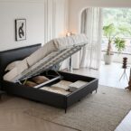 מיטה דגם מדריד – שחור + ארגז מצעים ומזרן מתנה