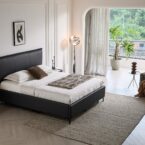 מיטה דגם מדריד – שחור + ארגז מצעים ומזרן מתנה