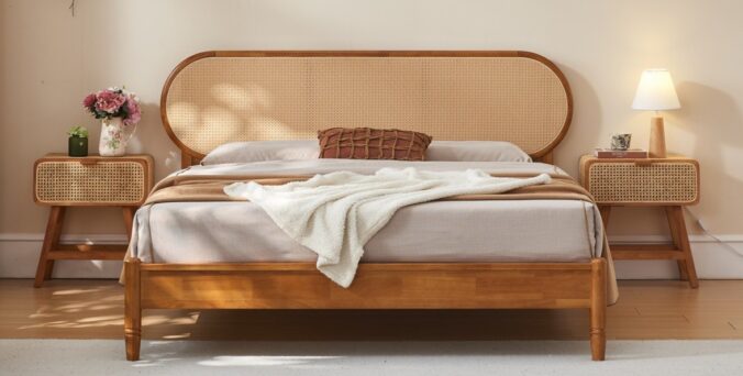 Cama modelo Neta na cor carvalho natural + colchão grátis Cama modelo Neta na cor carvalho natural + colchão grátis