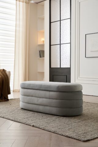 הדום מדריד בגוון אפור בד קטיפה