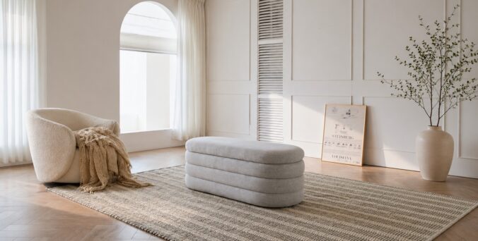 הדום מדריד בגוון אפור בד קטיפה