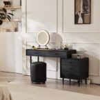 קומודה ומראה דגם רוז שחור