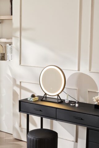 קומודה ומראה דגם רוז שחור