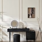 קומודה ומראה דגם רוז שחור