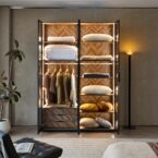 ארון דגם גלעד - 4 דלתות גוון שחור + תאורה