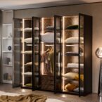 ארון דגם גלעד - 6 דלתות גוון שחור + תאורה