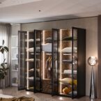 ארון דגם גלעד - 6 דלתות גוון שחור + תאורה