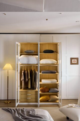 ארון דגם גלעד - 4 דלתות גוון שמנת + תאורה