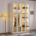 ארון דגם גלעד - 4 דלתות גוון שמנת + תאורה