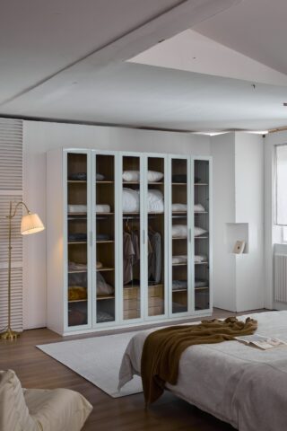 ארון דגם גלעד - 6 דלתות גוון שמנת + תאורה