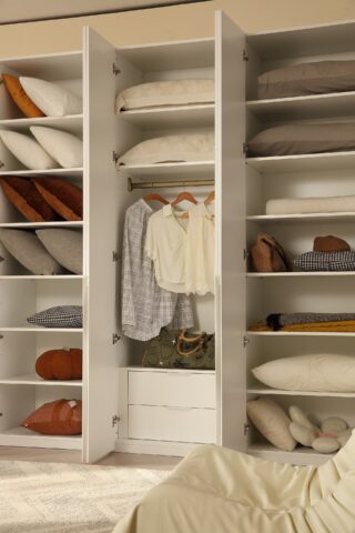 ארון דגם רן - 6 דלתות גוון לבן