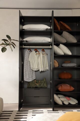 ארון דגם רן - 4 דלתות גוון שחור