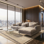 סלון דגם גפן פינתי בגוון אפור