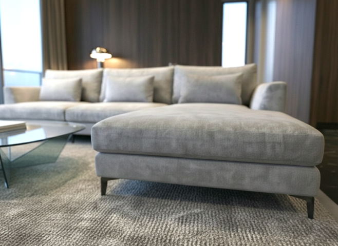 סלון דגם גפן פינתי בגוון אפור