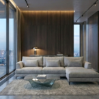 סלון דגם גפן פינתי בגוון אפור