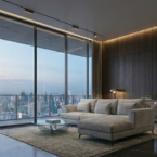 סלון דגם גפן פינתי בגוון אפור