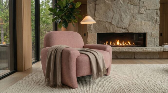 כורסא דגם איתי בגוון ורוד עתיק