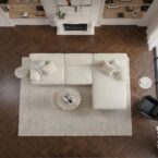 סלון דגם אייל פינתי בגוון שמנת