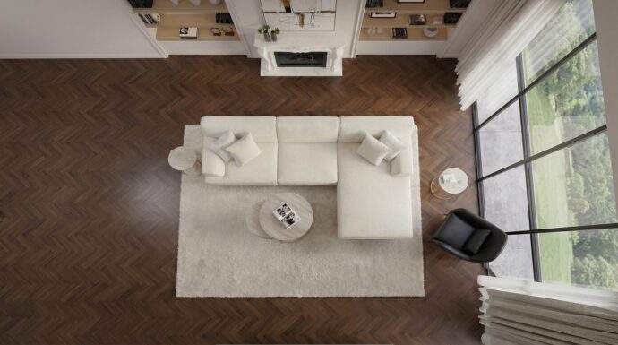 סלון דגם אייל פינתי בגוון שמנת