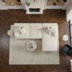 סלון דגם אייל פינתי בגוון שמנת