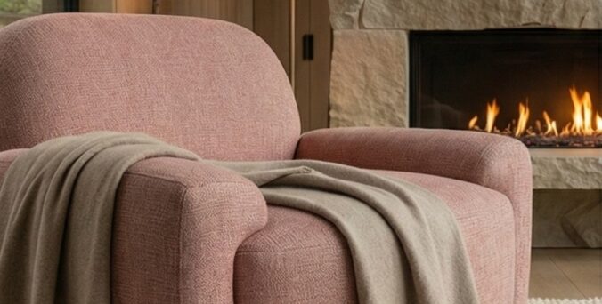 כורסא דגם איתי בגוון ורוד עתיק