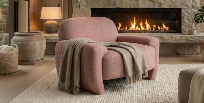 כורסא דגם איתי בגוון ורוד עתיק