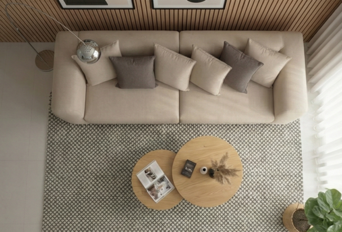 סלון דגם עומר בגוון שמנת