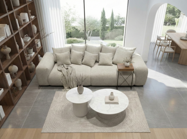 סלון דגם עמית בגוון שמנת