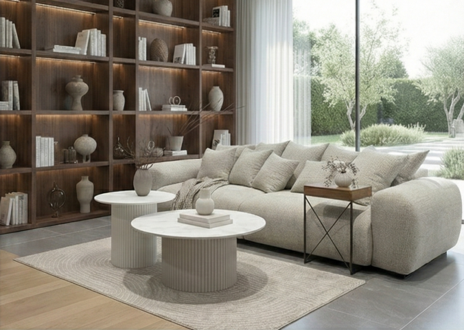 סלון דגם עמית בגוון שמנת