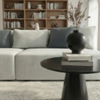 סלון דגם ראם פינתי בגוון תכלת־שמיים