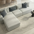 סלון דגם ראם פינתי בגוון תכלת־שמיים