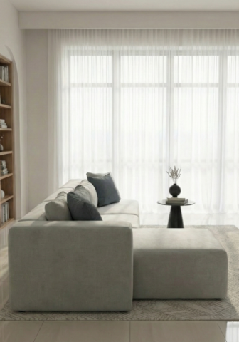 סלון דגם ראם פינתי בגוון תכלת־שמיים