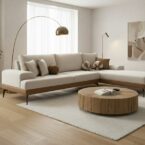 סלון דגם רומי פינתי בגוון סהרה משולב