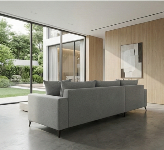 סלון דגם פלורידה פינתי בגוון אפור עננים