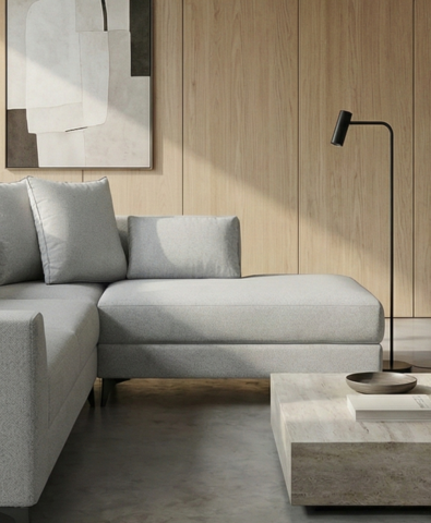 סלון דגם פלורידה פינתי בגוון אפור עננים