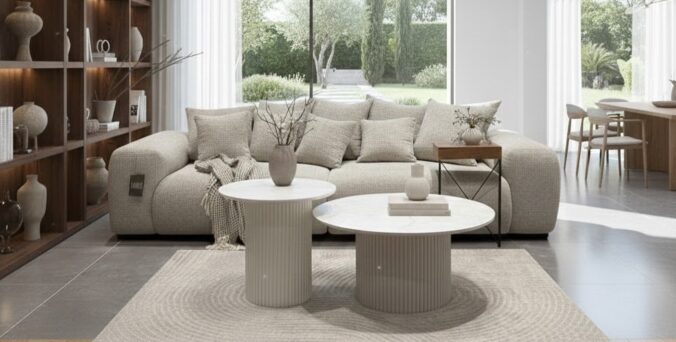 סלון דגם עמית בגוון שמנת