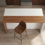 כיסא בר דגם אטלס חום דמוי עור