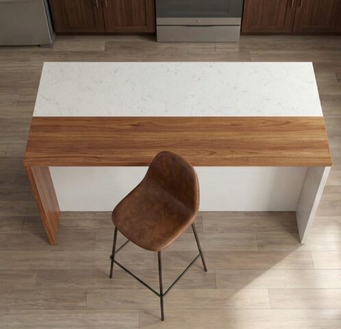 כיסא בר דגם אטלס חום דמוי עור