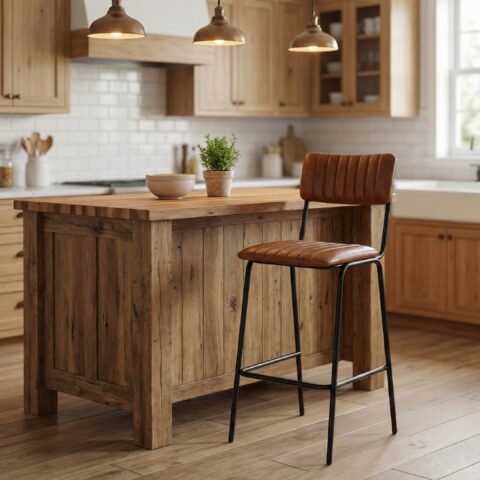 כיסא בר דגם ניס חום