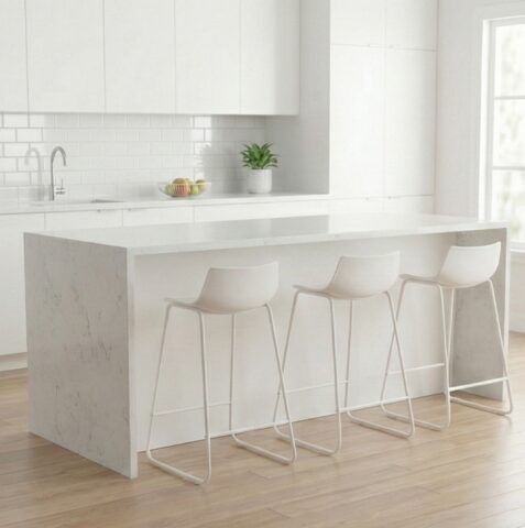 כיסא בר דגם עדי לבן