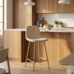 כיסא בר דגם סקלי שמנת