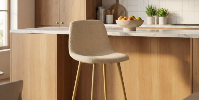 כיסא בר דגם סקלי שמנת