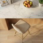 כיסא בר דגם סקלי שמנת