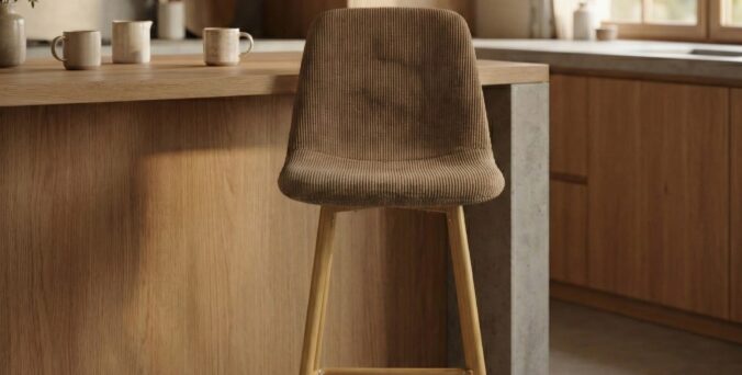 כיסא בר דגם סקלי חום