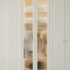 ארון דגם דניאל - 6 דלתות גוון שמנת + תאורה