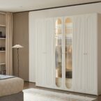 ארון דגם דניאל - 6 דלתות גוון שמנת + תאורה